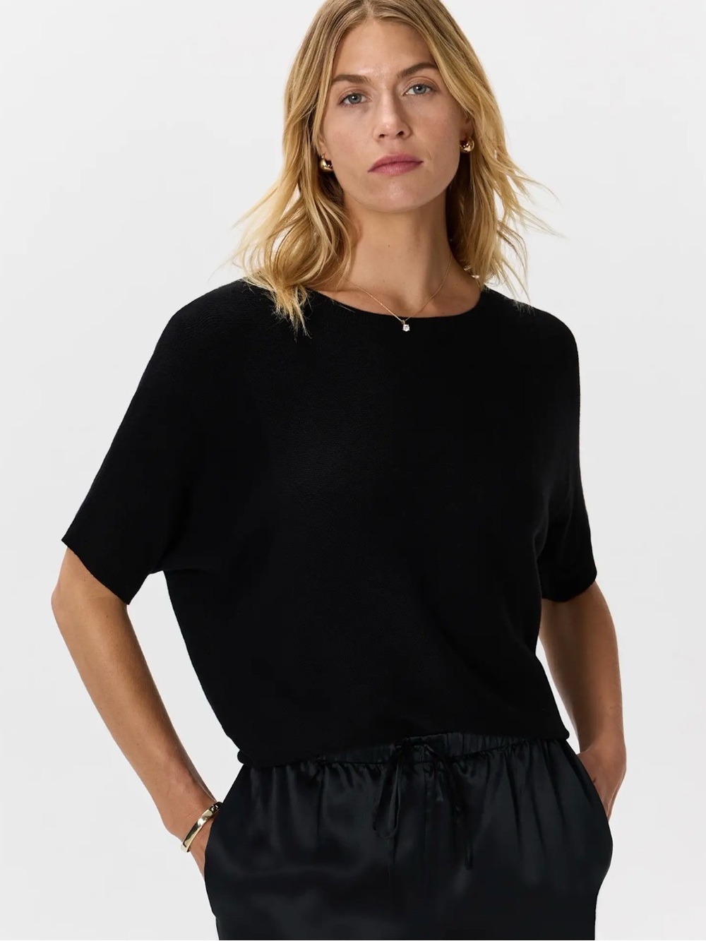 Quince Lightweight Cotton Cashmere Dolman Sweater